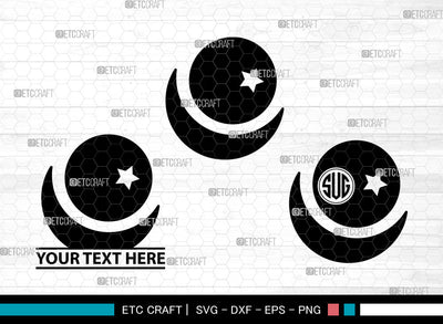Moon Icons Monogram, Moon Svg, Half Moon Svg, Moons, Aesthetic Moon, Moon Bundle, Icon Monogram, Svg Cut File, Dxf, Eps, Png, SVG ETC Craft 