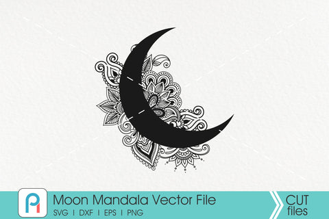 Moon Mandala Svg, Moon Svg, Crescent Moon Svg, Mandala Svg SVG Pinoyart Kreatib 