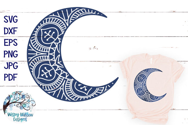 Moon Mandala SVG SVG Wispy Willow Designs 