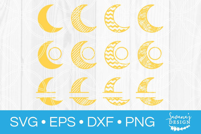 Moon Monogram Bundle SVG SavanasDesign 
