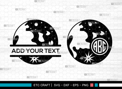 Moon Monogram SVG, Crescent Moon Svg, Half Moon Svg, Star Moon Svg, Split Monogram Svg SVG ETC Craft 