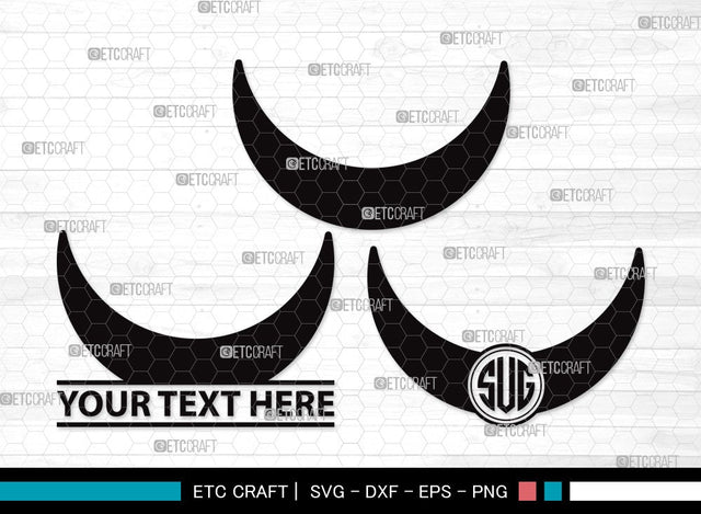 Moon Monogram SVG | Half Moon Svg | Crescent Moon Svg | Star Svg | Moon Clipart SVG ETC Craft 