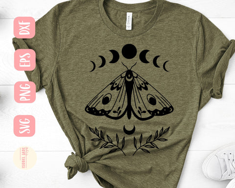 Moon moth SVG design - Moth SVG file for Cricut - Bohemian SVG - Digital Download SVG Isobel Jade Designs 