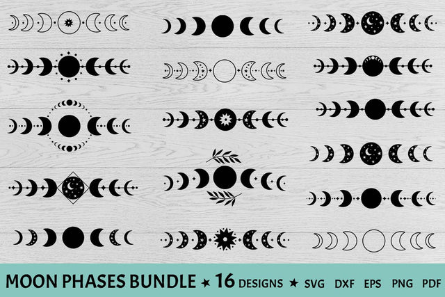 Moon phases bundle SVG | Boho SVG | Magic Celestial Clipart SVG Irina Ostapenko 