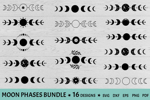 Moon phases bundle SVG | Boho SVG | Magic Celestial Clipart SVG Irina Ostapenko 
