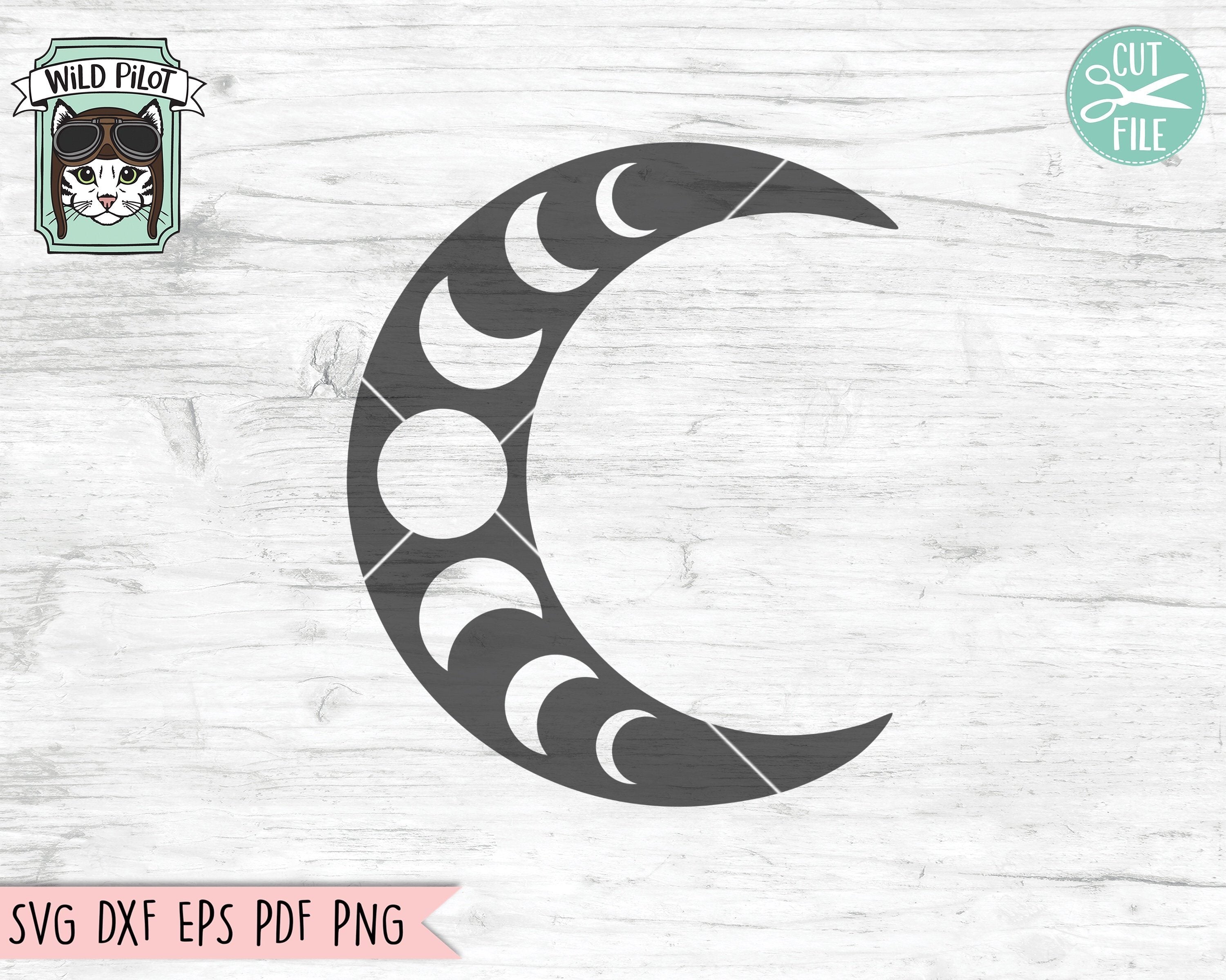 Black Moon Svg Crescent Moon Png Moon Phase Vector Witchy 