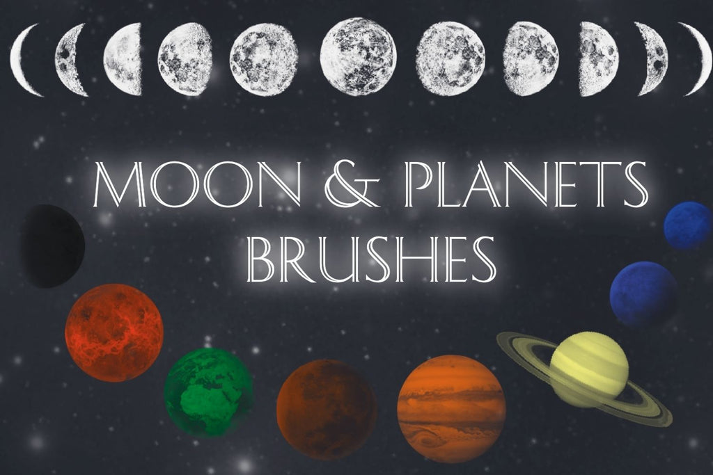 Moon Planets Procreate Brushes - So Fontsy