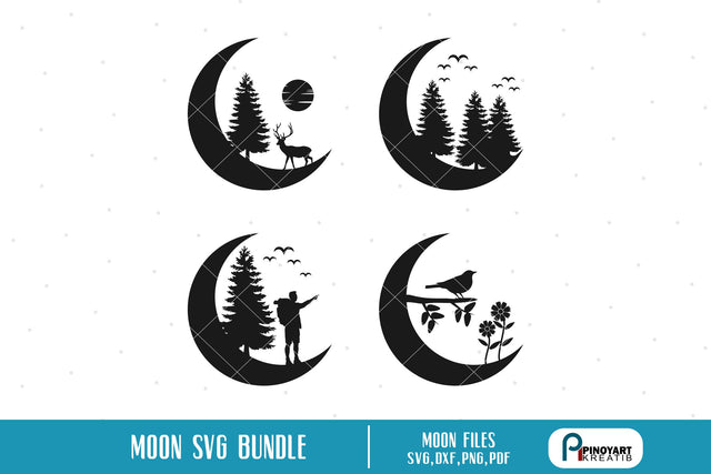 Moon Silhouette Svg Bundle SVG Pinoyart Kreatib