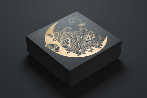 Moon SVG, Butterfly SVG, Crescent Moon SVG with Flowers and Butterflies. SVG Elinorka 