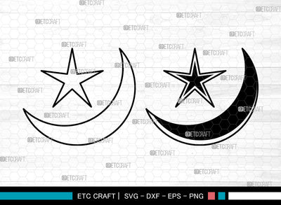 Moon SVG, Crescent Moon Svg, Half Moon Svg, Star Moon Svg, Moon Svg SVG ETC Craft 