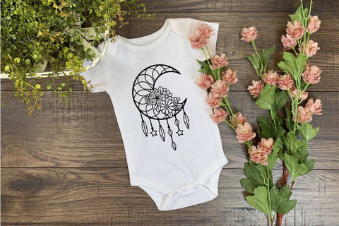 Moon SVG Dream catcher, Boho SVG Dreamer, Floral SVG. SVG Elinorka 