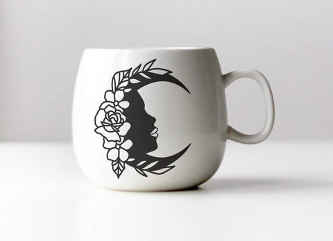 Moon svg, dxf files for plasma, cnc files for wood, moon clipart, floral svg, camping svg, outdoors svg, camper svg, boho svg SVG CutLeafSvg 