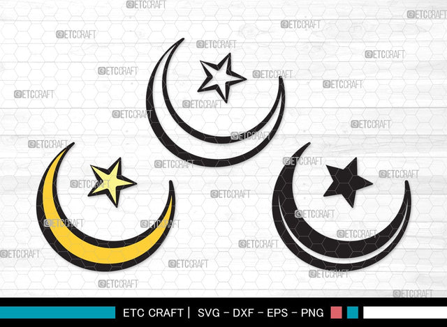 Moon SVG | Half Moon Svg | Crescent Moon Svg | Star Svg | Moon Clipart SVG ETC Craft 