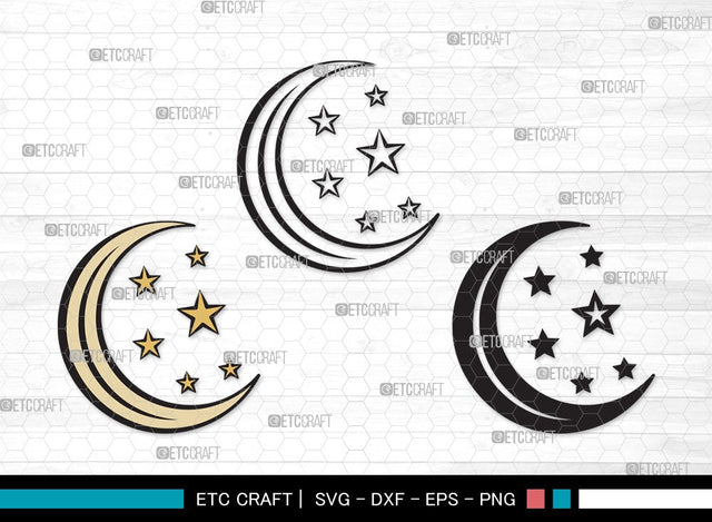 Moon SVG | Half Moon Svg | Crescent Moon Svg | Star Svg | Moon Clipart SVG ETC Craft 
