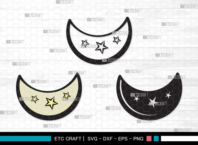 Moon SVG | Half Moon Svg | Crescent Moon Svg | Star Svg | Moon Clipart SVG ETC Craft 