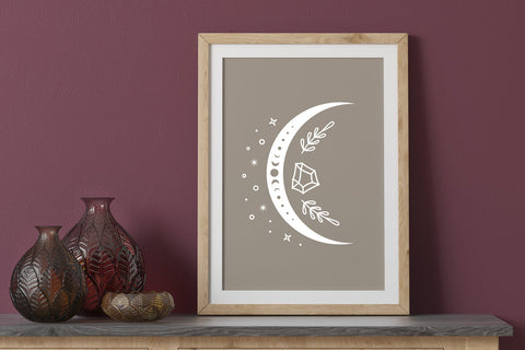 Moon svg, Moon bundle, boho moon, Crescent Moon silhouette SVG Digital Rainbow Shop 