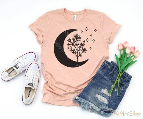 Moon wildflower svg SVG _HelArtShop_ 