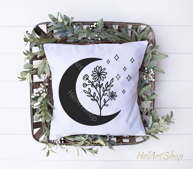 Moon wildflower svg SVG _HelArtShop_ 