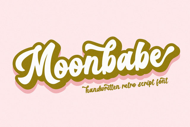 Moonbabe - Retro Script Font Font KA Designs 