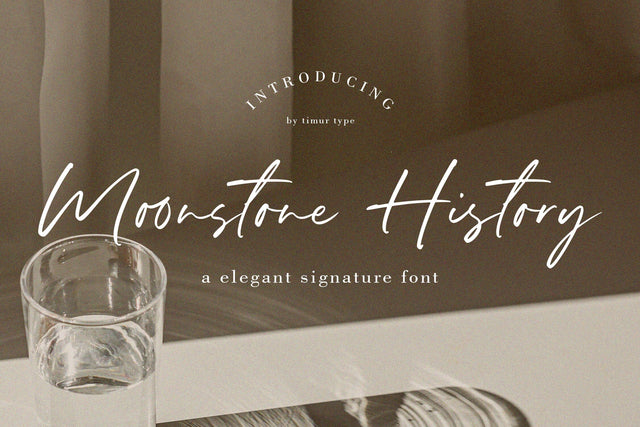 Moonstone History - elegant Signature font Font Timur type 