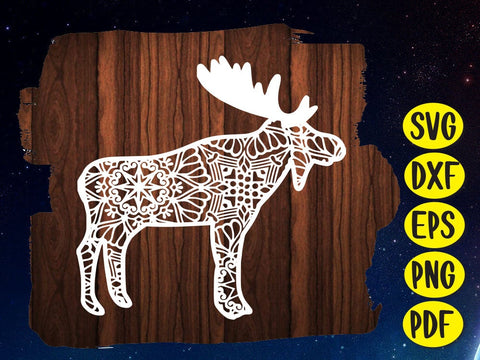 Moose Forest Hunting Paper cut SVG Johan Ru designs 