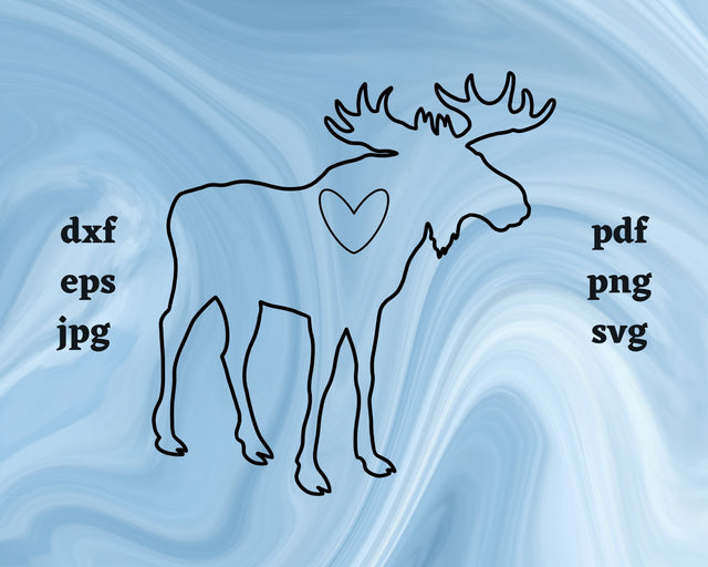 Moose Heart SVG Cut File SVG Northern Light SVG 