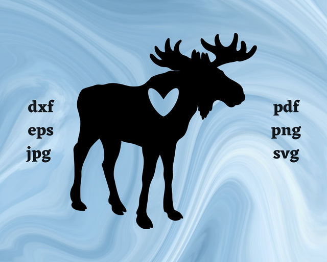 Moose Heart SVG Cut File SVG Northern Light SVG 