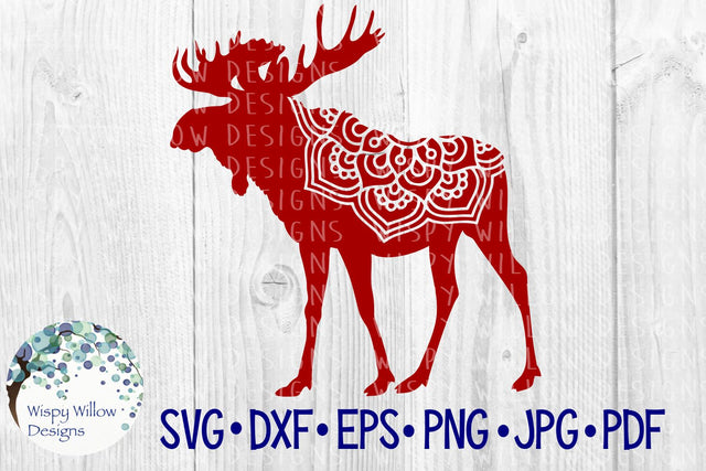 Moose Mandala | Elk Mandala SVG Wispy Willow Designs 