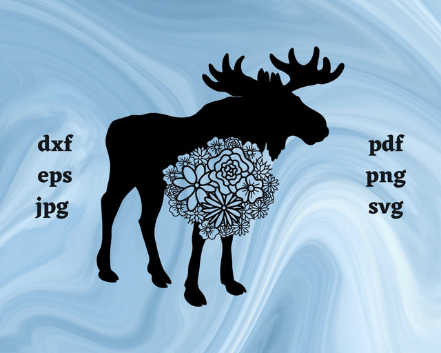 Moose Mandala SVG Cut File SVG Northern Light SVG 
