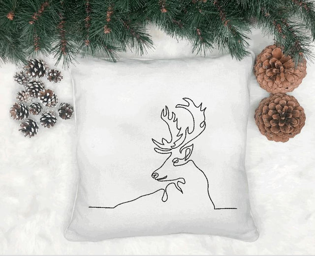 Moose One line Christmas embroidery design Embroidery/Applique DESIGNS Canada Embroidery 