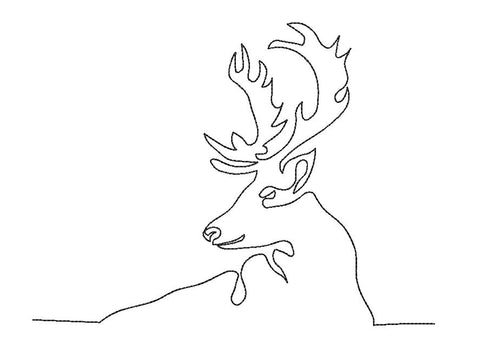 Moose One line Christmas embroidery design Embroidery/Applique DESIGNS Canada Embroidery 
