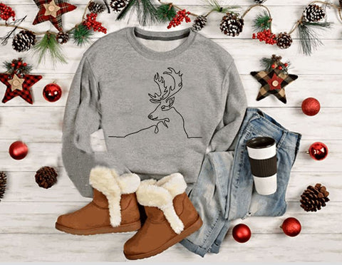 Moose One line Christmas embroidery design Embroidery/Applique DESIGNS Canada Embroidery 