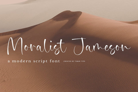 Moralist Jameson - Modern Script font Font Timur type 