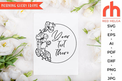 Morning Glory Frame SVG - Virgo Wreath Cut File SVG RedHelgaArt 