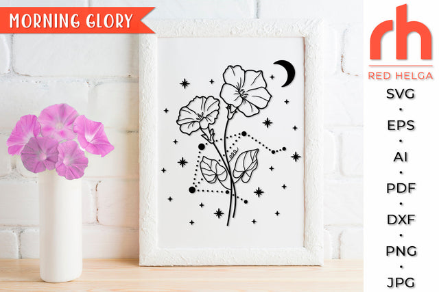 Morning Glory SVG - Libra Flower Cut File SVG RedHelgaArt 