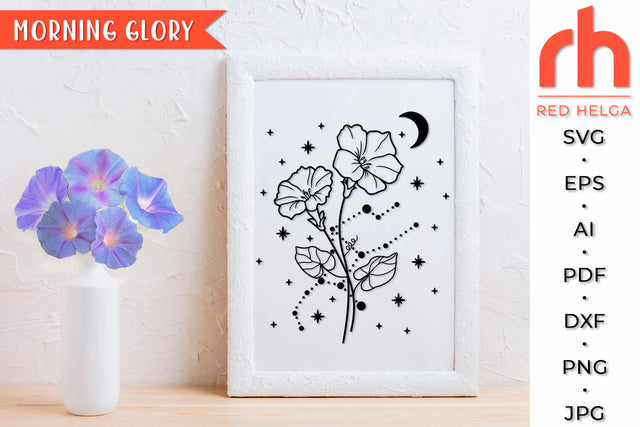 Morning Glory SVG - Virgo Flower Cut File SVG RedHelgaArt 