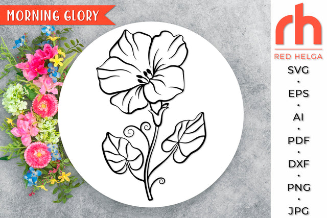 Morning Glory SVG - Virgo Flower Cut File SVG RedHelgaArt 
