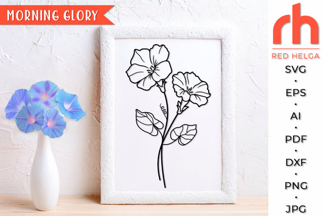 Morning Glory SVG - Virgo Flower Cut File SVG RedHelgaArt 