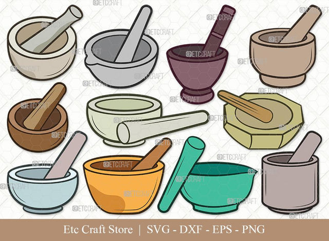 Mortar And Pestle Clipart SVG Cut File | Mortar Pestle Svg | Mortar Svg | Mortar Icon Svg | Pestle Svg | Mortar And Pestle Svg Bundle SVG ETC Craft 
