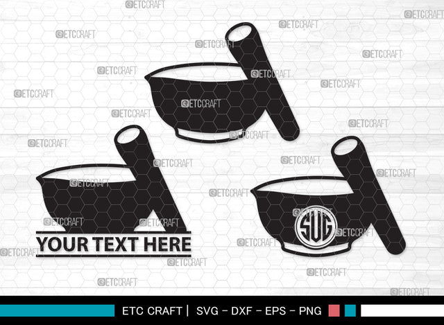 Mortar And Pestle Monogram SVG, Mortar Pestle Svg, Mortar Svg, Mortar Icon Svg, Pestle Svg, Mortar And Pestle Monogram SVG ETC Craft 