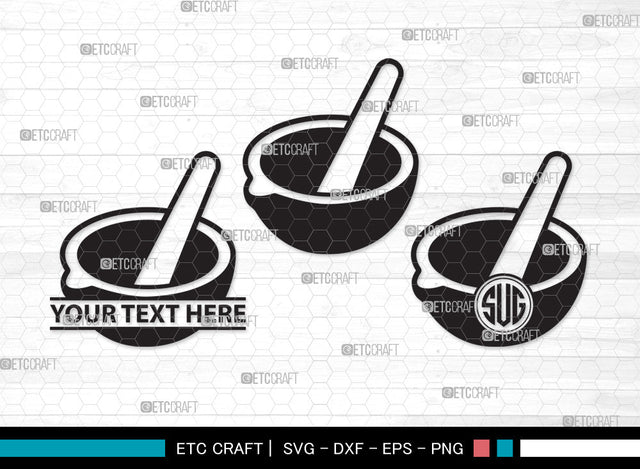 Mortar And Pestle Monogram SVG, Mortar Pestle Svg, Mortar Svg, Mortar Icon Svg, Pestle Svg, Mortar And Pestle Monogram SVG ETC Craft 
