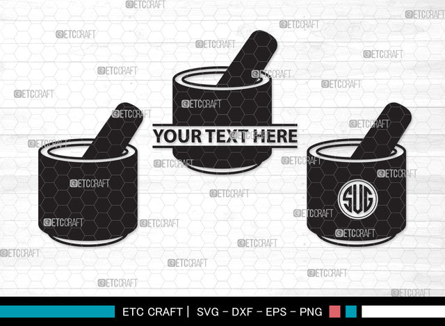 Mortar And Pestle Monogram SVG, Mortar Pestle Svg, Mortar Svg, Mortar Icon Svg, Pestle Svg, Mortar And Pestle Monogram SVG ETC Craft 