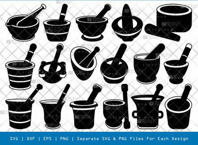 Mortar And Pestle Silhouette, Mortar And Pestle SVG, Mortar Svg, Pestle Svg, Mortar And Pestle Bundle, SB00811 SVG ETC Craft 