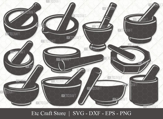Mortar and Pestle Silhouette SVG Cut File | Mortar Pestle Svg | Mortar Svg | Mortar Icon Svg | Pestle Svg | Mortar And Pestle Svg Bundle SVG ETC Craft 