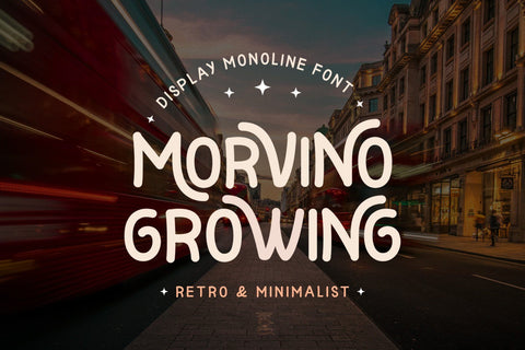 Morvino Growing - Retro Monoline font Font Graphicxell 