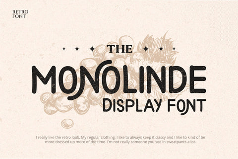 Morvino Growing - Retro Monoline font Font Graphicxell 