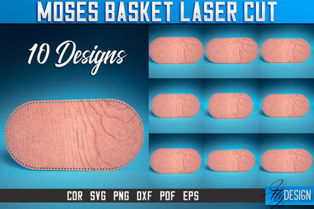 Moses Basket Laser Cut SVG | Baby Design Laser Cut SVG Design | CNC Files SVG Fly Design 