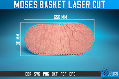 Moses Basket Laser Cut SVG | Baby Design Laser Cut SVG Design | CNC Files SVG Fly Design 