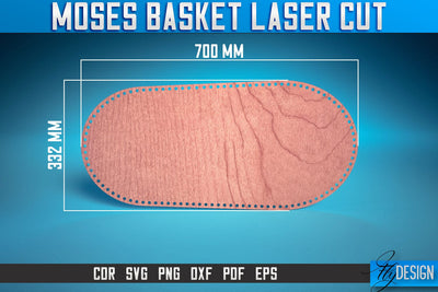 Moses Basket Laser Cut SVG | Baby Design Laser Cut SVG Design | CNC Files SVG Fly Design 