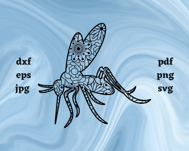 Mosquito Mandala SVG Cut File SVG Northern Light SVG 